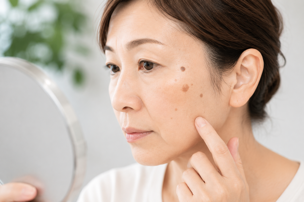 顔の老人性イボ（脂漏性角化症